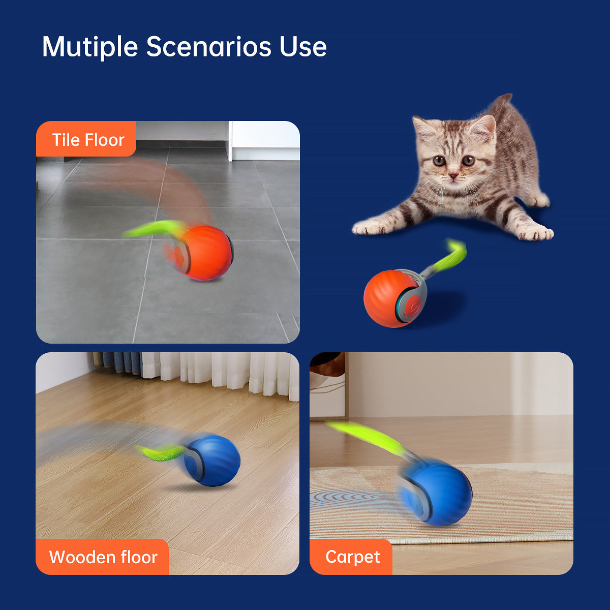 Rechargeable Smart Cat Toy Ball – Automatic & Interactive Teaser