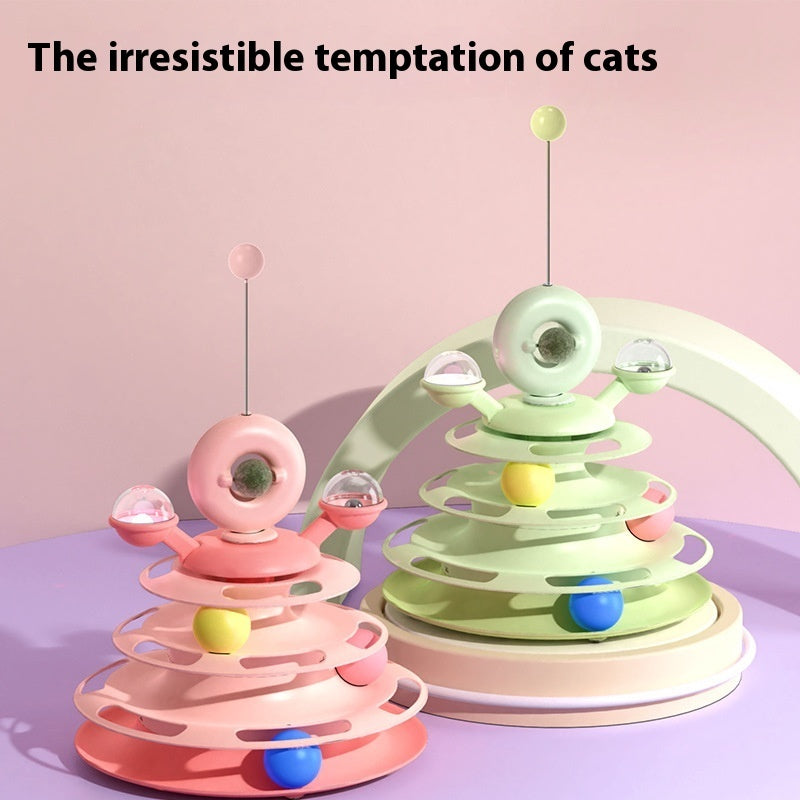 Cat Roller Ball Tower Toy – Multi-Level Puzzle & Play Accessory