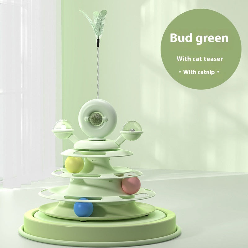 Cat Roller Ball Tower Toy – Multi-Level Puzzle & Play Accessory