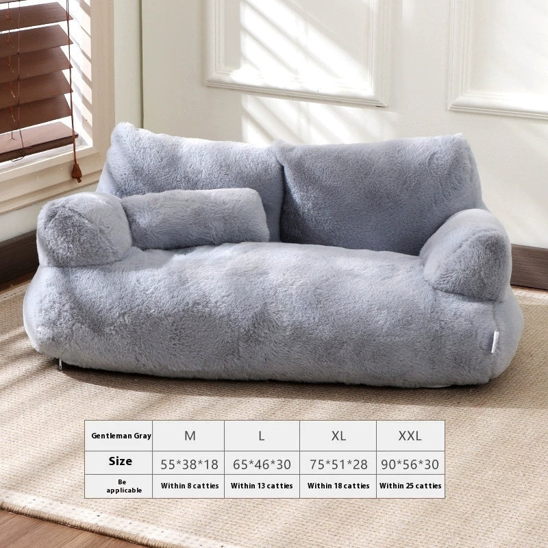 Large Flannel Cat Sofa Bed – Soft & Warm Kennel for Pets
