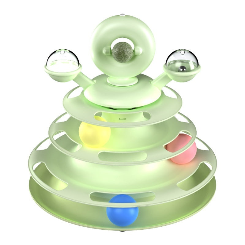 Cat Roller Ball Tower Toy – Multi-Level Puzzle & Play Accessory