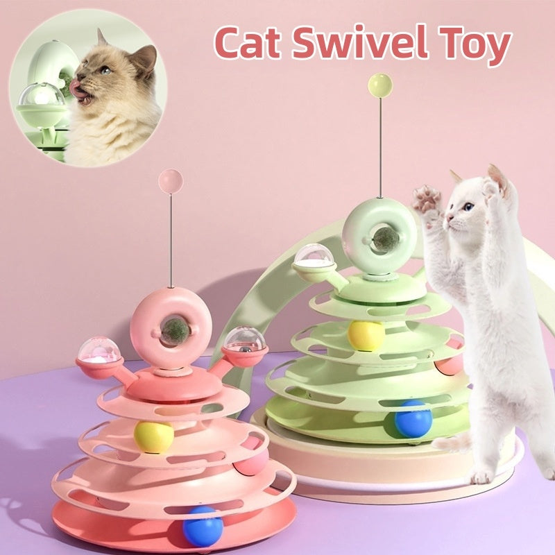 Cat Roller Ball Tower Toy – Multi-Level Puzzle & Play Accessory