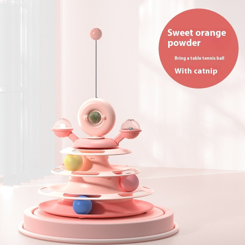 Cat Roller Ball Tower Toy – Multi-Level Puzzle & Play Accessory